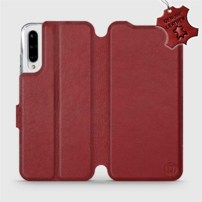 Luxusní flip pouzdro na mobil Xiaomi Mi A3 - Tmavě červené - kožené - L_DRS Dark Red Leather (5903226953592)