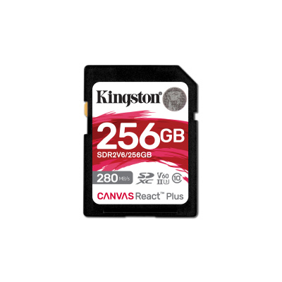 Kingston Canvas React Plus/SDHC/256GB/UHS-II U3 / Class 10 - SDR2V6/256GB