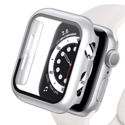 SES 2v1 Kryt s ochranným sklem na Apple Watch SE 44 mm (2023) - stříbrný 16146