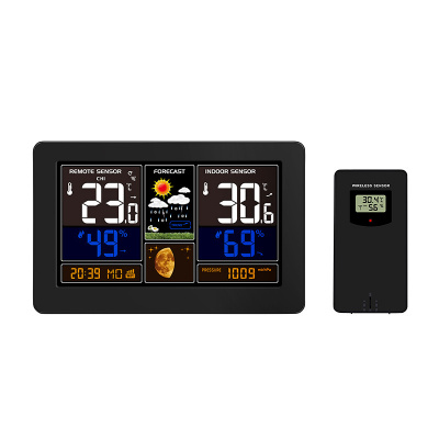 Solight meteostanice TE81WIFI, aplikace Smart Life, extra velký barevný LCD, teplota, vlhkost, tlak, USB nabíjení, černá; TE81WIFI