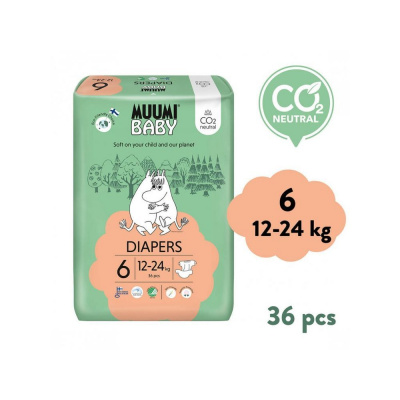Muumi Baby 6 Junior 12–24 kg (36 ks), eko pleny