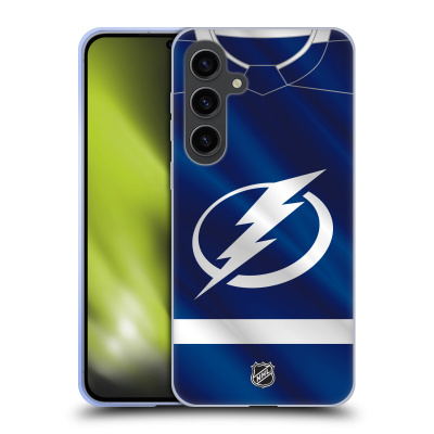 Silikonové lesklé pouzdro na mobil Samsung Galaxy S24 Plus - NHL - Dres Tampa Bay Lightning (Silikonový kryt, obal, pouzdro na mobilní telefon Samsung Galaxy S24 Plus s licencovaným motivem NHL - Dres