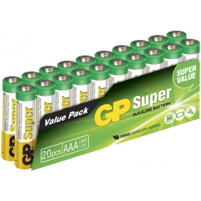 GP Super Alkaline baterie AAA LR03/20 (20ks)