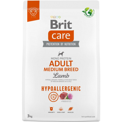 Brit Care Dog Hypoallergenic Adult Medium Breed - lamb and rice, 3kg