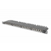 DIGITUS CAT 6A Patchovací panel třídy EA, stíněný, 0,5U 24 portů RJ45, vč. protiprachový kryt, 8P8C, - DN-91624S-SL-EA