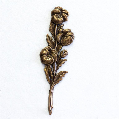 Smuteční růže bronzová vlčí máky 21 cm
