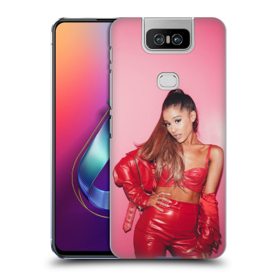 Zadní obal pro mobil Asus Zenfone 6 ZS630KL - HEAD CASE - Zpěvačka Ariana Grande růžové pozadí (Plastový kryt, obal, pouzdro na mobil Asus Zenfone 6 ZS630KL - Ariana Grande Pink)