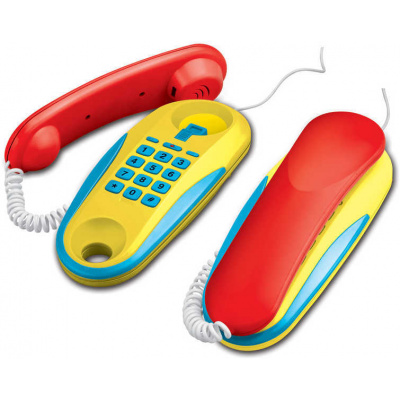Telefon dětský pokojový tlačítkový sada 2 kusy Zvuk na baterie p