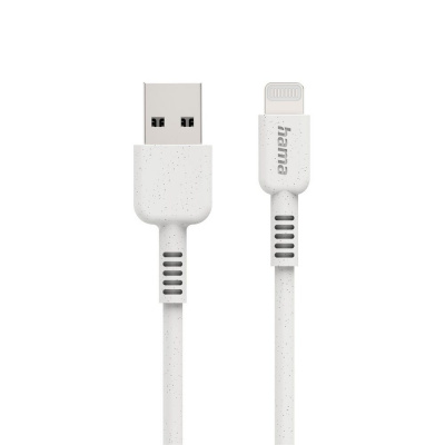 Hama Eco MFi kabel USB 2.0 pro Apple, USB-A – Lightning, 1 m, bílý