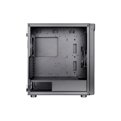 Thermaltake CA-1X4-00M1WN-00 midi tower PC skříň černá kompatibilní s LCS, boční okno, vhodné pro vodní chlazení AIO, vhodné pro vodní chlazení DIY, 2 předinstalované ventilátory