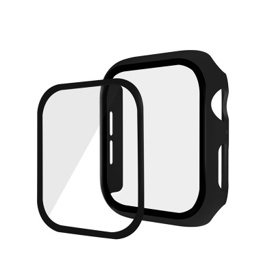 AppleMix Tvrzené sklo + matný rámeček pro Apple Watch 44mm Series 4 / 5 / 6 / SE - černý