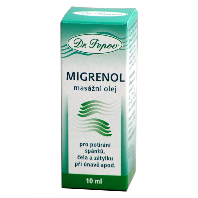 Migrenol masážní olej 10 ml Dr.Popov (Kosmetický přípravek)
