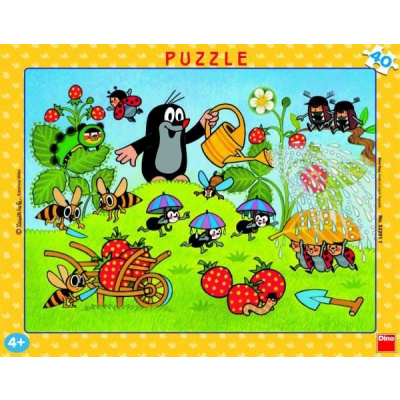 Deskové puzzle Dino 40 dílků - Krtek v jahodách