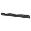 Intellinet Patch Panel, 19", Cat6, 16-Port, UTP, 1U, Black