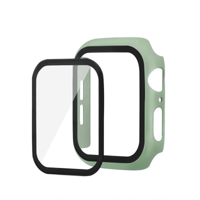AppleMix Tvrzené sklo + matný rámeček pro Apple Watch 44mm Series 4 / 5 / 6 / SE - světle zelený