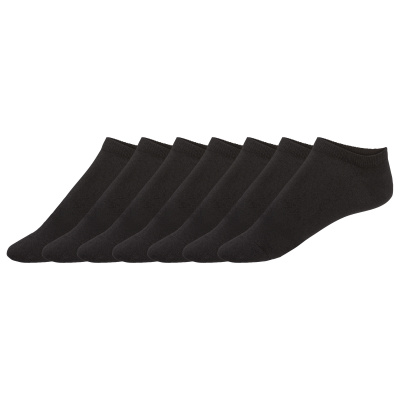 LIVERGY Pánské nízké ponožky s BIO bavlnou, 7 párů (43/46, černá)