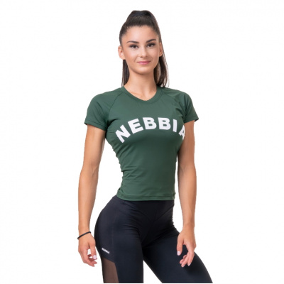 Dámské tričko Nebbia Classic Hero 576 Dark Green - XS