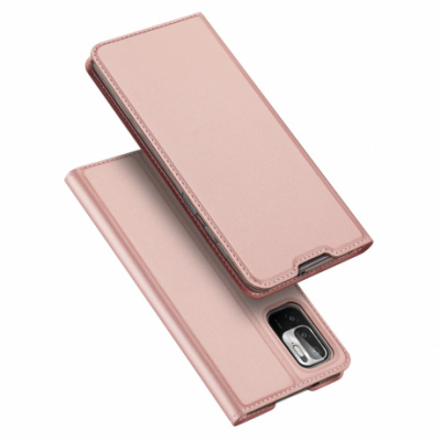 Dux Ducis Skin Pro knížkové kožené pouzdro na Xiaomi Redmi Note 10 5G / Poco M3 Pro, ružové