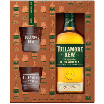 Tullamore D.E.W. + 2 skla 40% 0,7l (dárkové balení 2 sklenice)