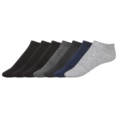 LIVERGY Pánské nízké ponožky s BIO bavlnou, 7 párů (39/42, šedá/černá)