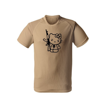 Funkční tričko Hello Kitty Punisher Kalashnikov - písková