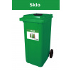 Zelená plastová popelnice na sklo DOPNER 240 l s vhozem