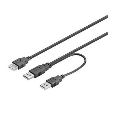 PremiumCord USB 2.0 napájecí Y kabel A/M+A/M-A/F, ku2y01