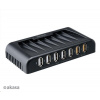 AKASA HUB USB Connect 7FC, 5x USB 2.0, 2 nabíjecí porty USB, externí, s napájecím adaptérem