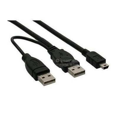 PremiumCord USB 2.0 napájecí Y kabel A/M + A/M -- A/M mini 0.4m + 0.5m, ku2y02