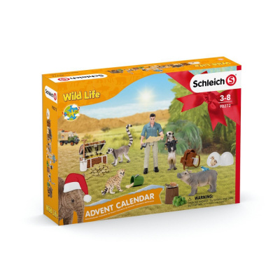 Schleich 98272 Adventní kalendář 2021 Africká zvířata (igurky a zvířátka Schleich 98272 - Nový adventní kalendář Schleich® WILD LIFE, Africká zvířata 2021, skrývá za 24 dvířky skvělá překvapení a pomů