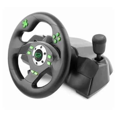 Esperanza EGW101 DRIFT černo-zelená / volant s pedály / vibrační technologie / 270 ° otáčení / PC PS3 (EGW101)