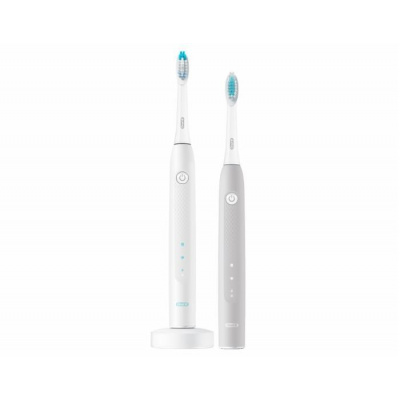 Oral-B Pulsonic SLIM Clean 2900 elektrický zubní kartáček, sonický, 62 000 pulzů, 2 režimy, 2 kusy, bílý a šedý - Oral-B Pulsonic slim Clean 2900 White/Grey