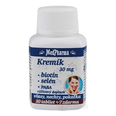 MedPharma KŘEMÍK 30mg + Biotin + Selen + PABA tbl (inov.2020) 37 ks