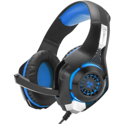 Herní sluchátka CONNECT IT CHP-4510-BL Gaming Headset BIOHAZARD modrá (CHP-4510-BL)