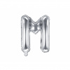 Fóliový balón písmeno „M“, 35cm stříbrný