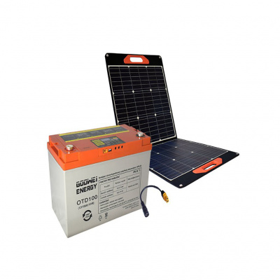Ostatní Gelová baterie 100Ah + přenosný solární panel 100Wp