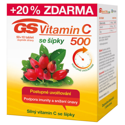 GS Vitamin C 500 se šípky 50 + 10 tablet