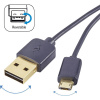 Renkforce USB kabel USB 2.0 USB-A zástrčka, USB Micro-B zástrčka 1.00 m černá oboustranně zapojitelná zástrčka, pozlacené kontakty RF-4139064