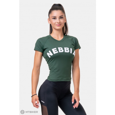 NEBBIA Classic HERO dámské tričko, tmavě zelená (XS)