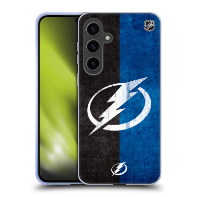 Silikonové lesklé pouzdro na mobil Samsung Galaxy S24 Plus - NHL - Půlené logo Tampa Bay Lightning (Silikonový kryt, obal, pouzdro na mobilní telefon Samsung Galaxy S24 Plus s licencovaným motivem NHL