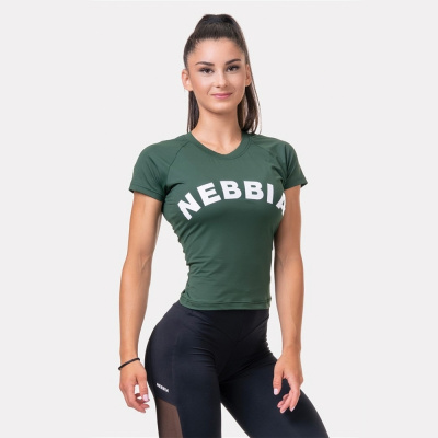 NEBBIA tričko Classic HERO 576 - Tmavě zelená - L