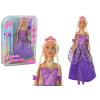 LEAN Toys Princezna panenka fialové šaty sada prodloužení copánky