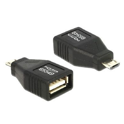 DeLock adaptér USB micro-B samec na USB 2.0-A samice / OTG / celý v pouzdru (65549)