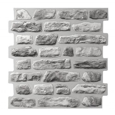 Obkladové panely 3D PVC TP10028034, cena za kus, rozměr 473 x 473 mm, ukládaný kámen šedý, IMPOL TRADE