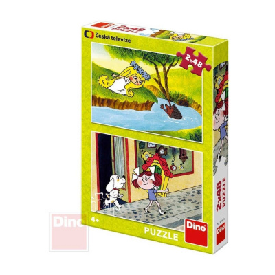 DINO Puzzle 2x48 dílků Holky z pohádky 26,5x18cm skládačka 2v1