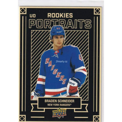 2022-23 UD Series 1 - Braden Schneider - UD Portraits Rookies (New York Rangers; insert / paralel)