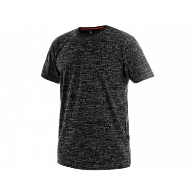 Tričko CXS DARREN, krátký rukáv, potisk CXS logo, černé Velikost: S