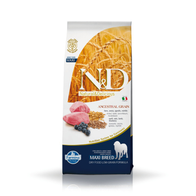 Farmina N&D Ancestral Grain Adult Medium & Maxi Dog Lamb & Blueberry 12kg