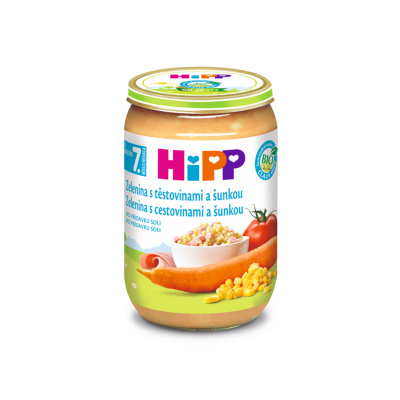 Hipp Junior BIO Zelenina s těstovinami a se šunkou 220 g