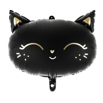 PartyDeco Kočka černá - foliový balónek 48x36cm